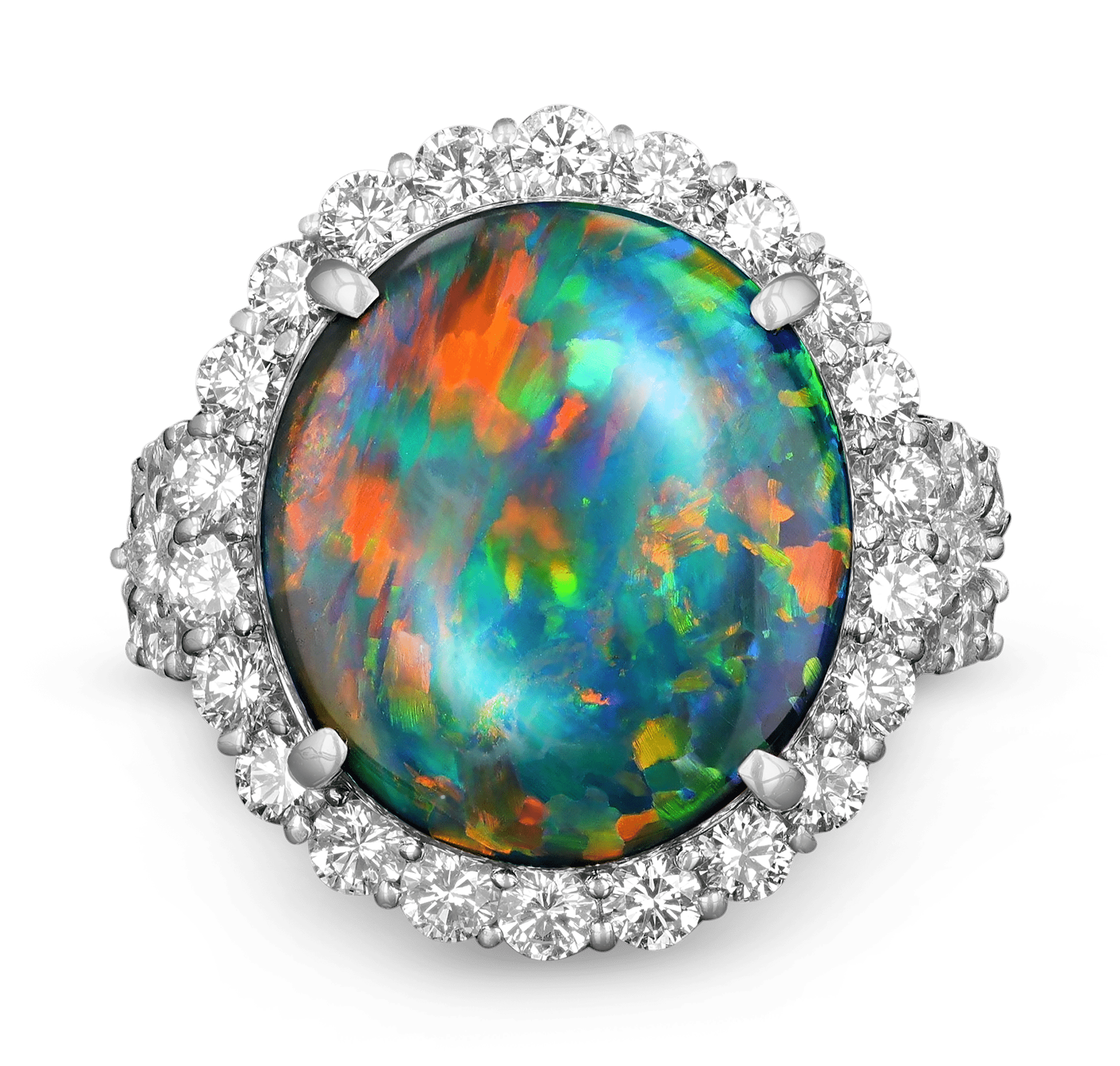 Black Opal Ring, 7.81 carats
