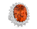 Unheated Orange Sapphire Ring, 30.23 carats