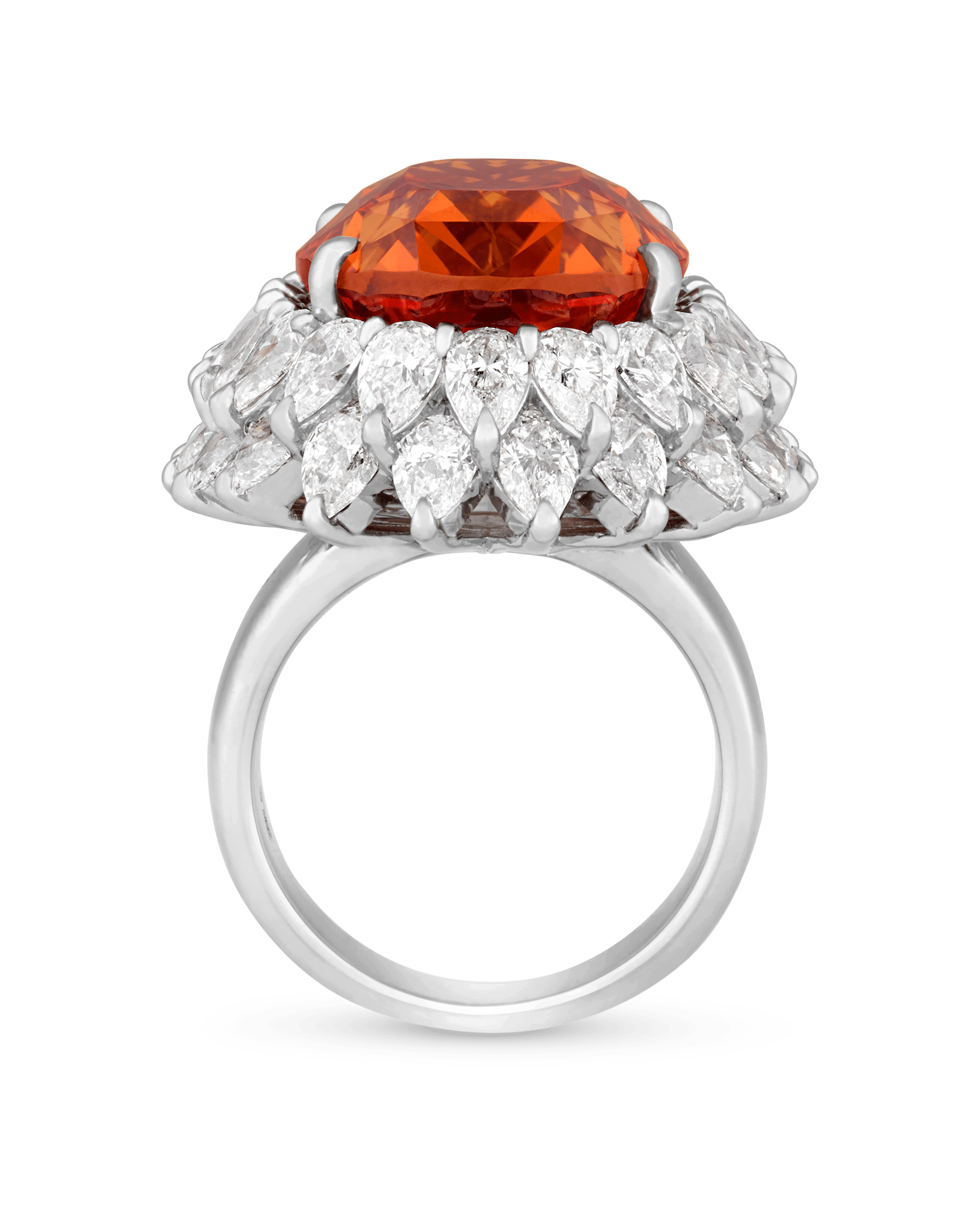 Unheated Orange Sapphire Ring, 30.23 carats