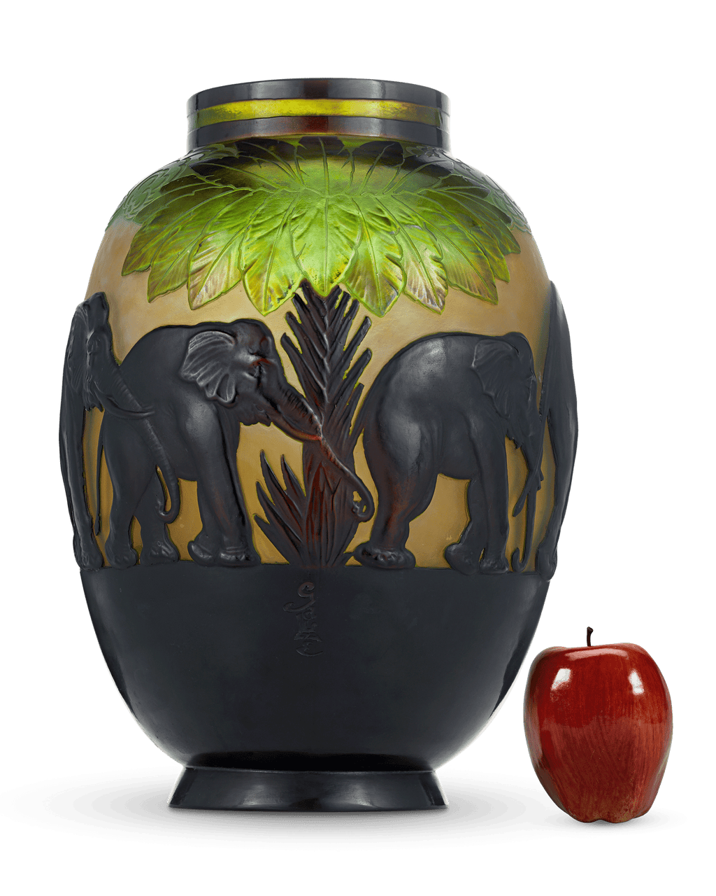 Gallé Cameo Elephant Vase