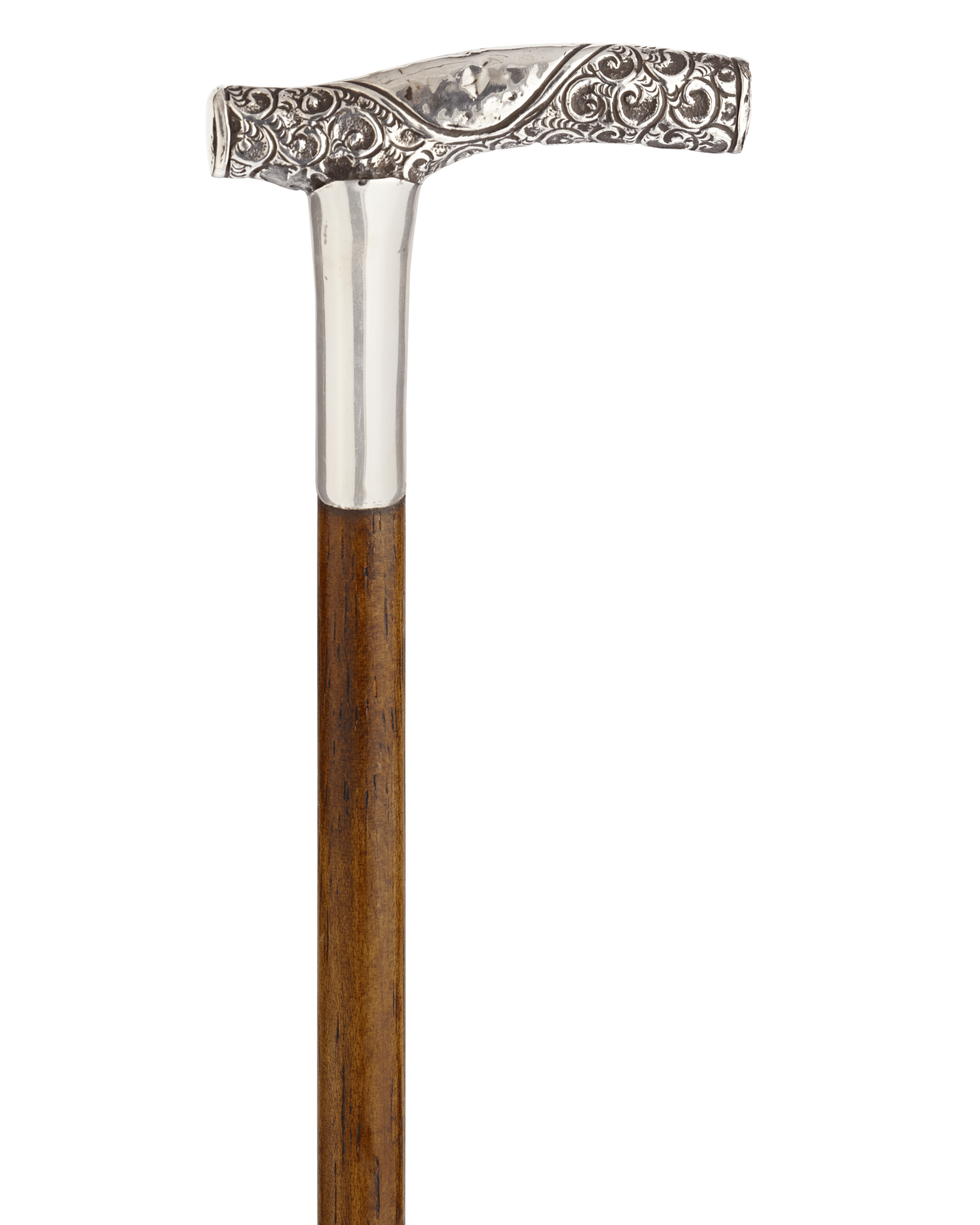 Antique Cane with Silver Crook Handle