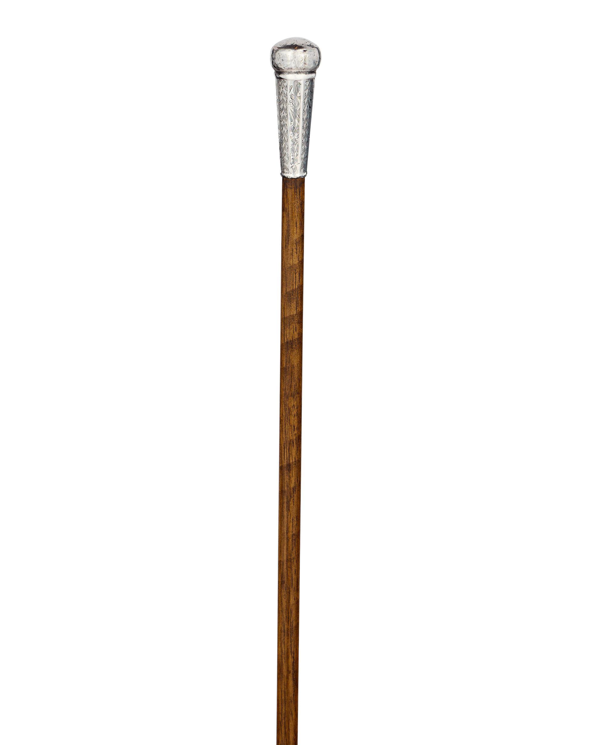 Engraved Silver Knob Cane