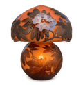 Rhododendron Blown Out Cameo Glass Lamp by Émile Gallé