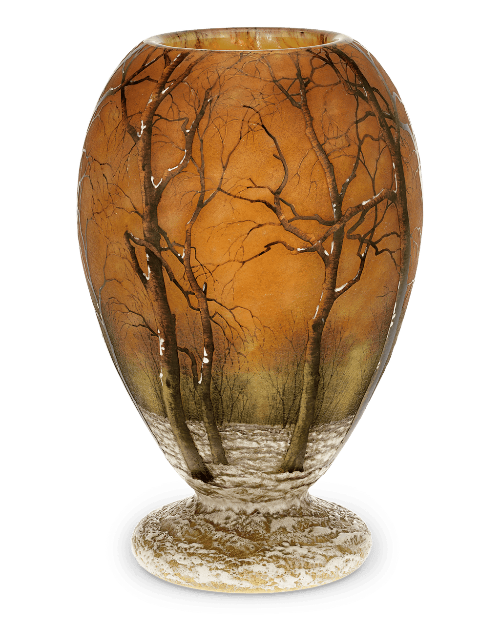 Daum Nancy Winter Landscape Vase