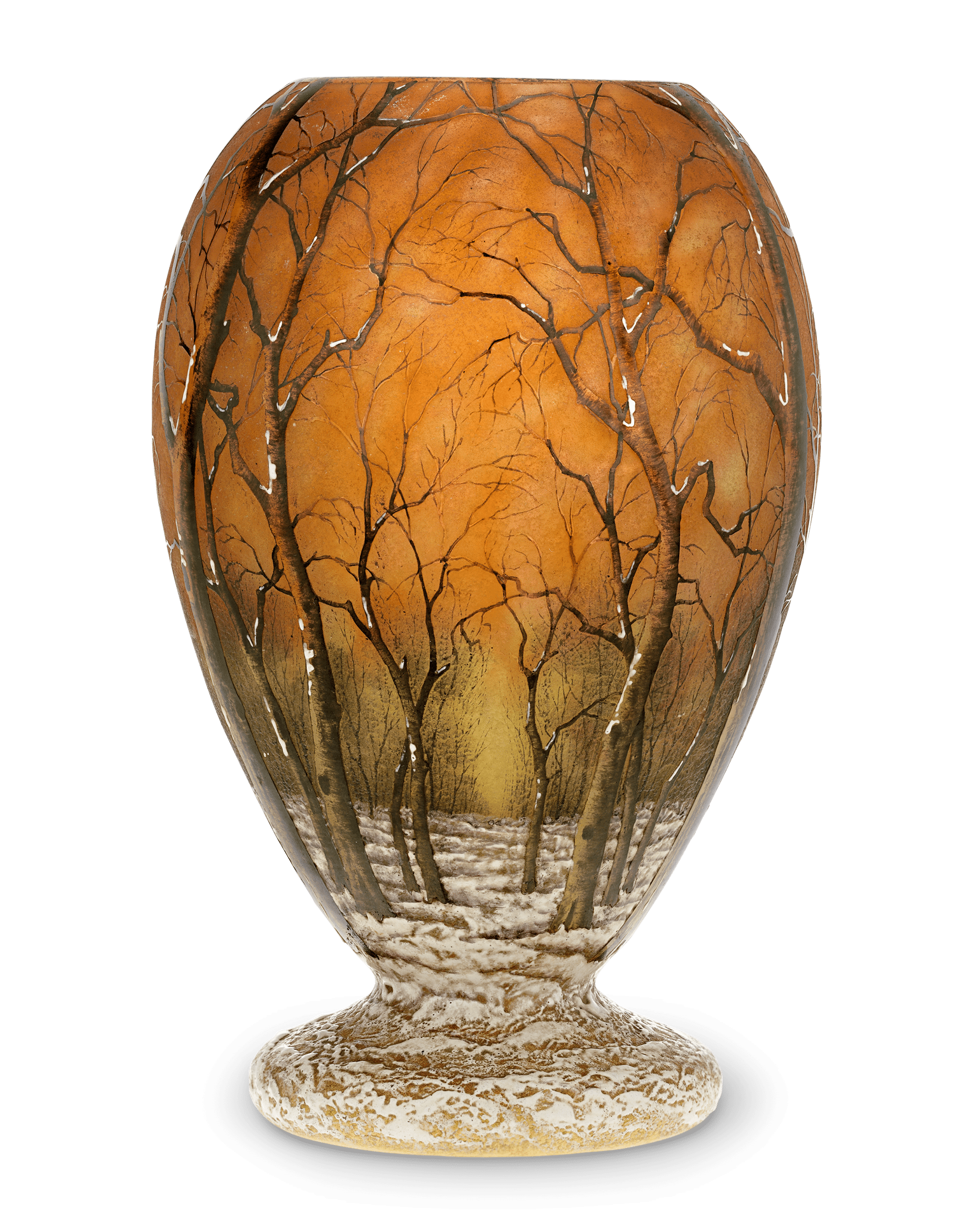 Daum Nancy Winter Landscape Vase