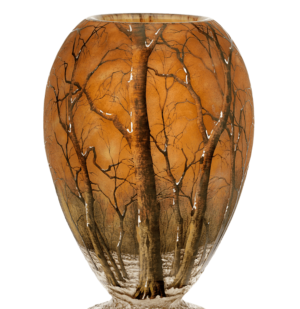 Daum Nancy Winter Landscape Vase