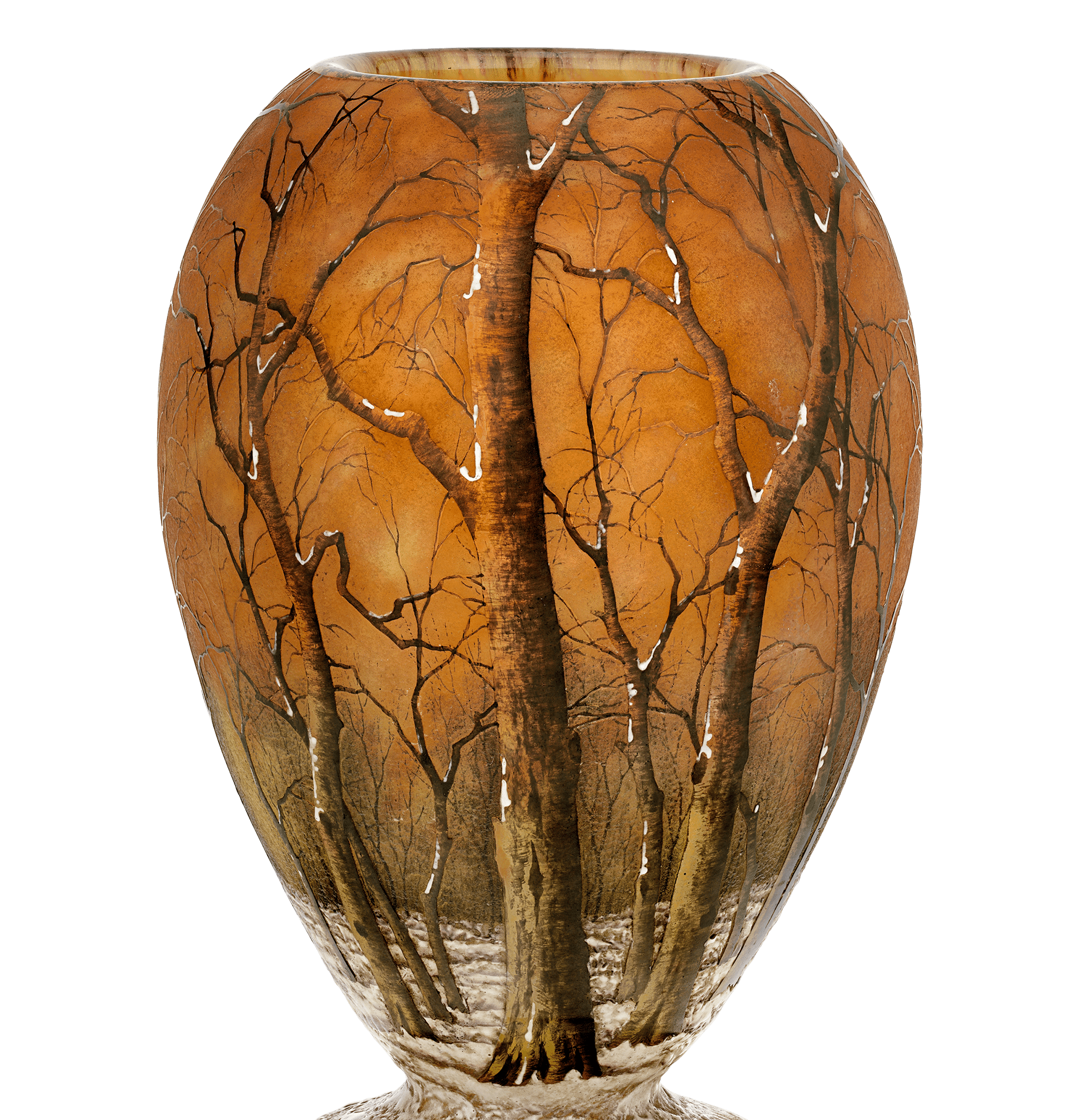 Daum Nancy Winter Landscape Vase
