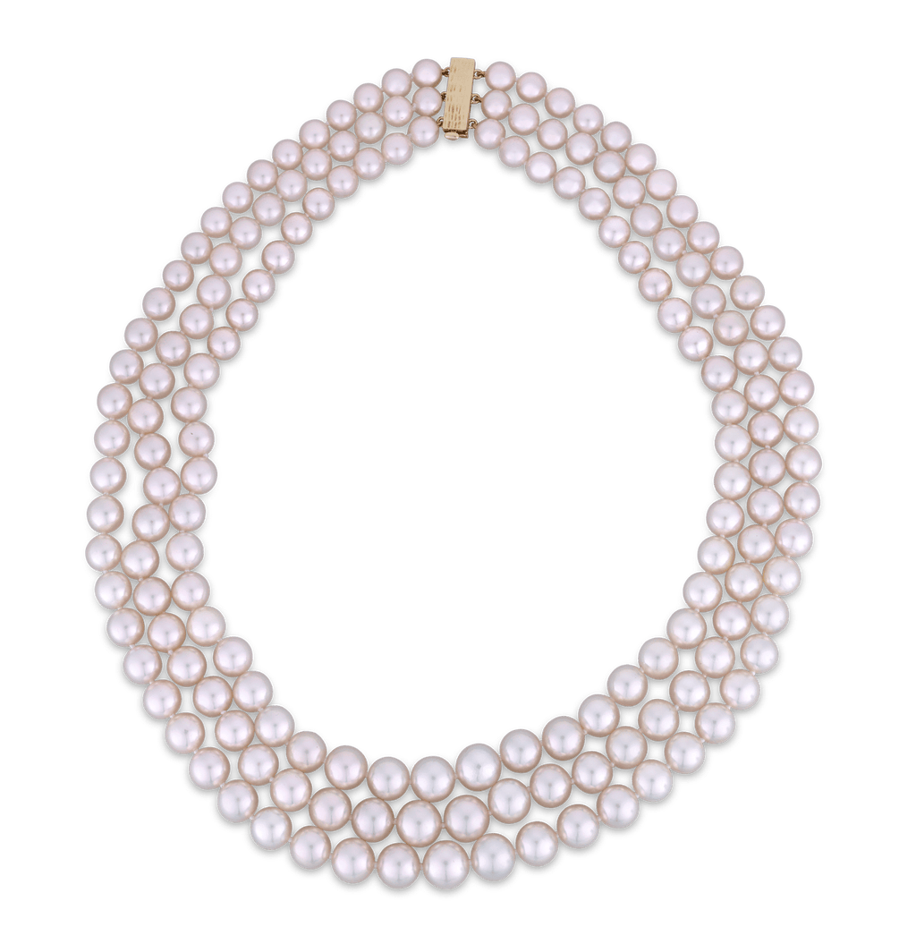 Triple Strand Akoya Pearl Necklace