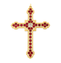 Mellerio Garnet, Diamond and Gold Cross Pendant
