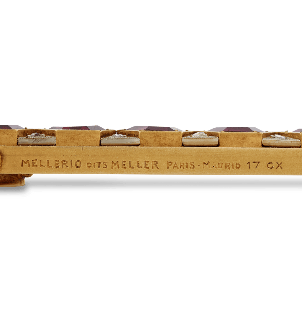 Mellerio Garnet, Diamond and Gold Cross Pendant
