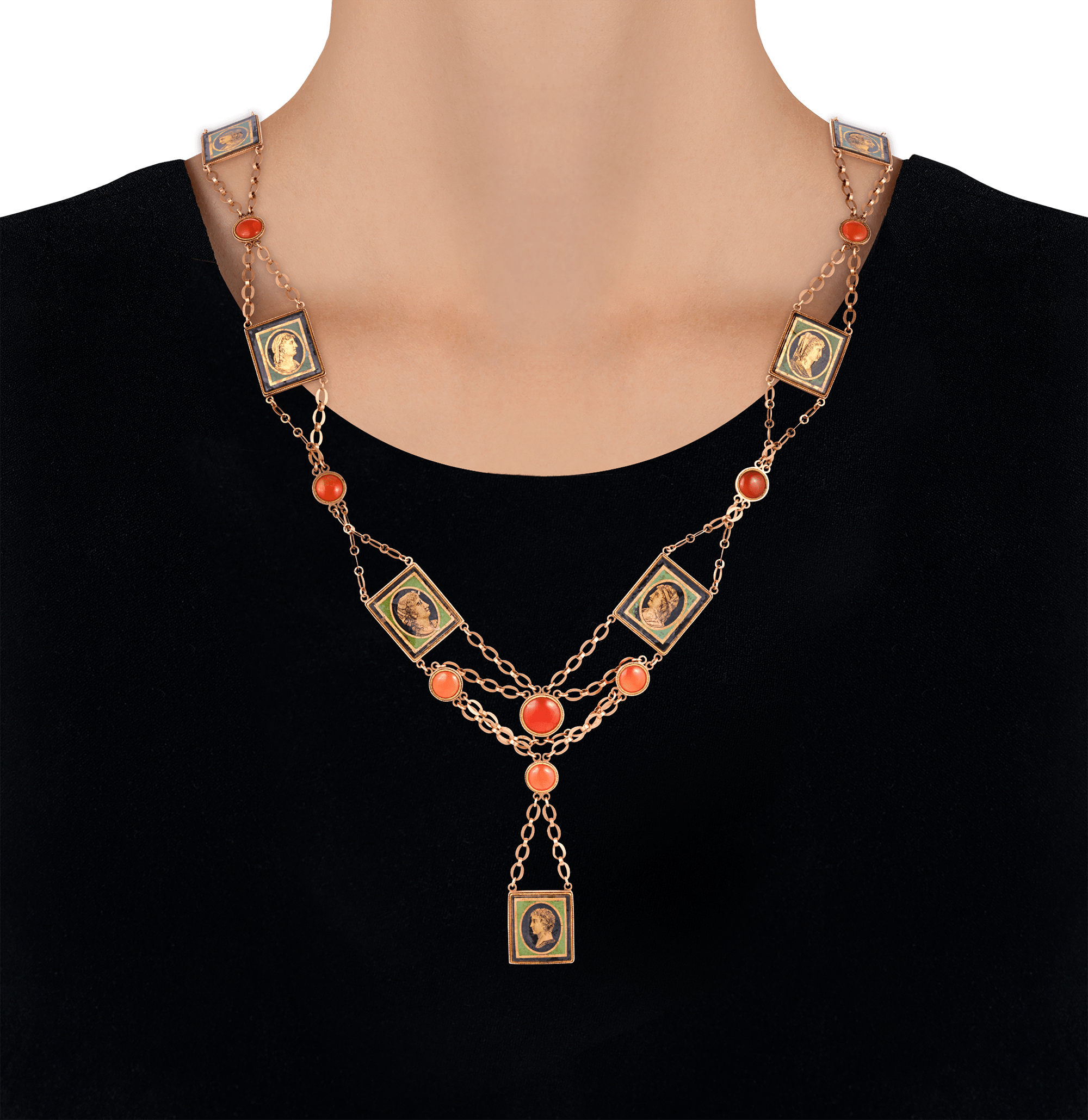 First Empire Napoleonic Portrait Necklace