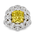 Tiffany & Co. Fancy Vivid Yellow Diamond Ring, 3.68 carats