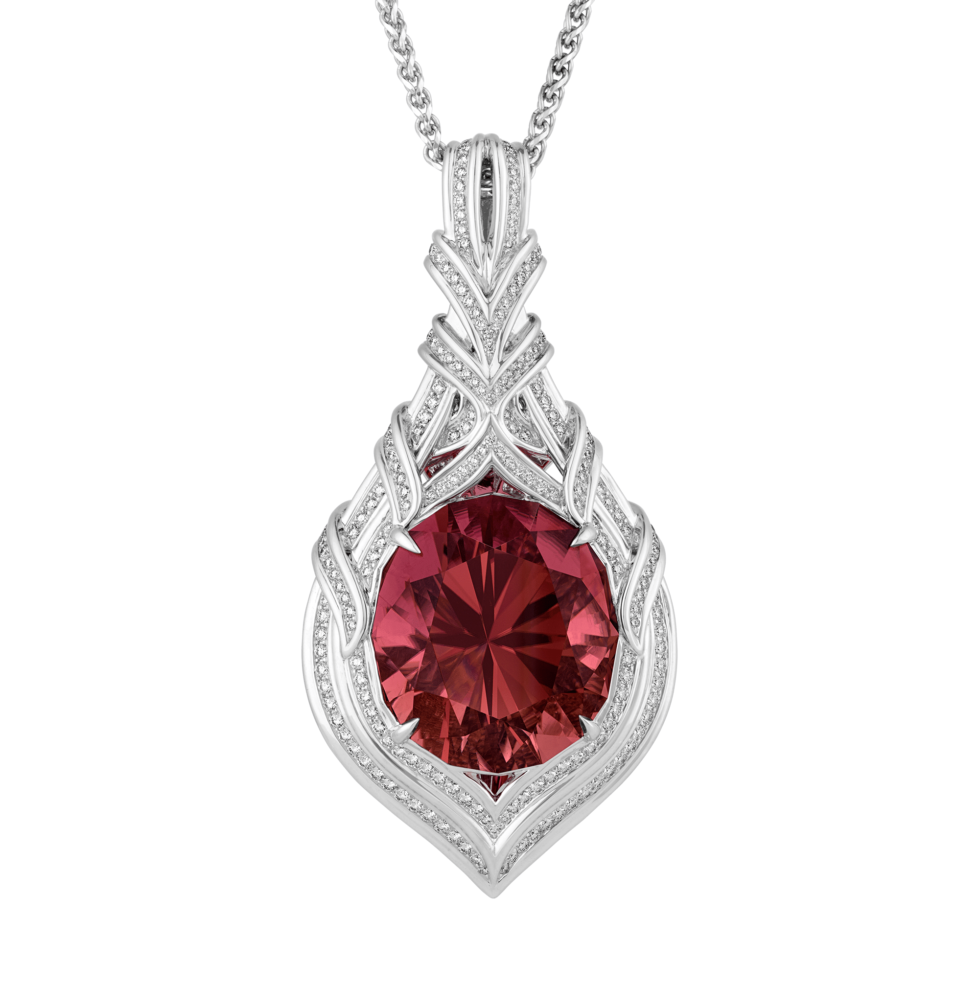 Kat Florence Neon Titanium Tourmaline Necklace, 64.20 carats
