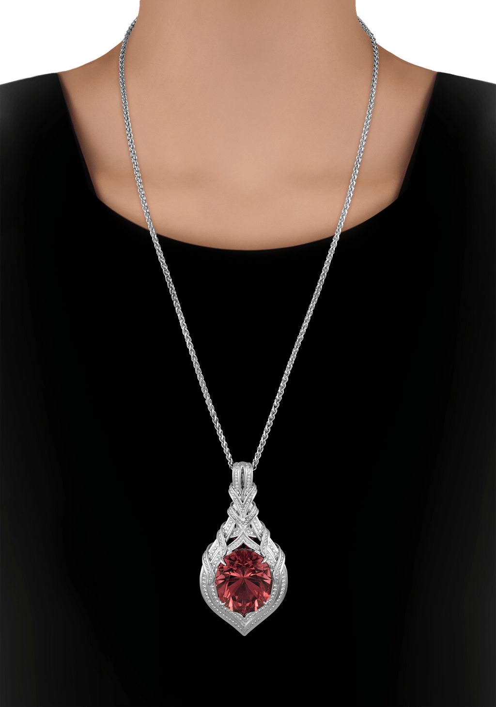 Kat Florence Neon Titanium Tourmaline Necklace, 64.20 carats