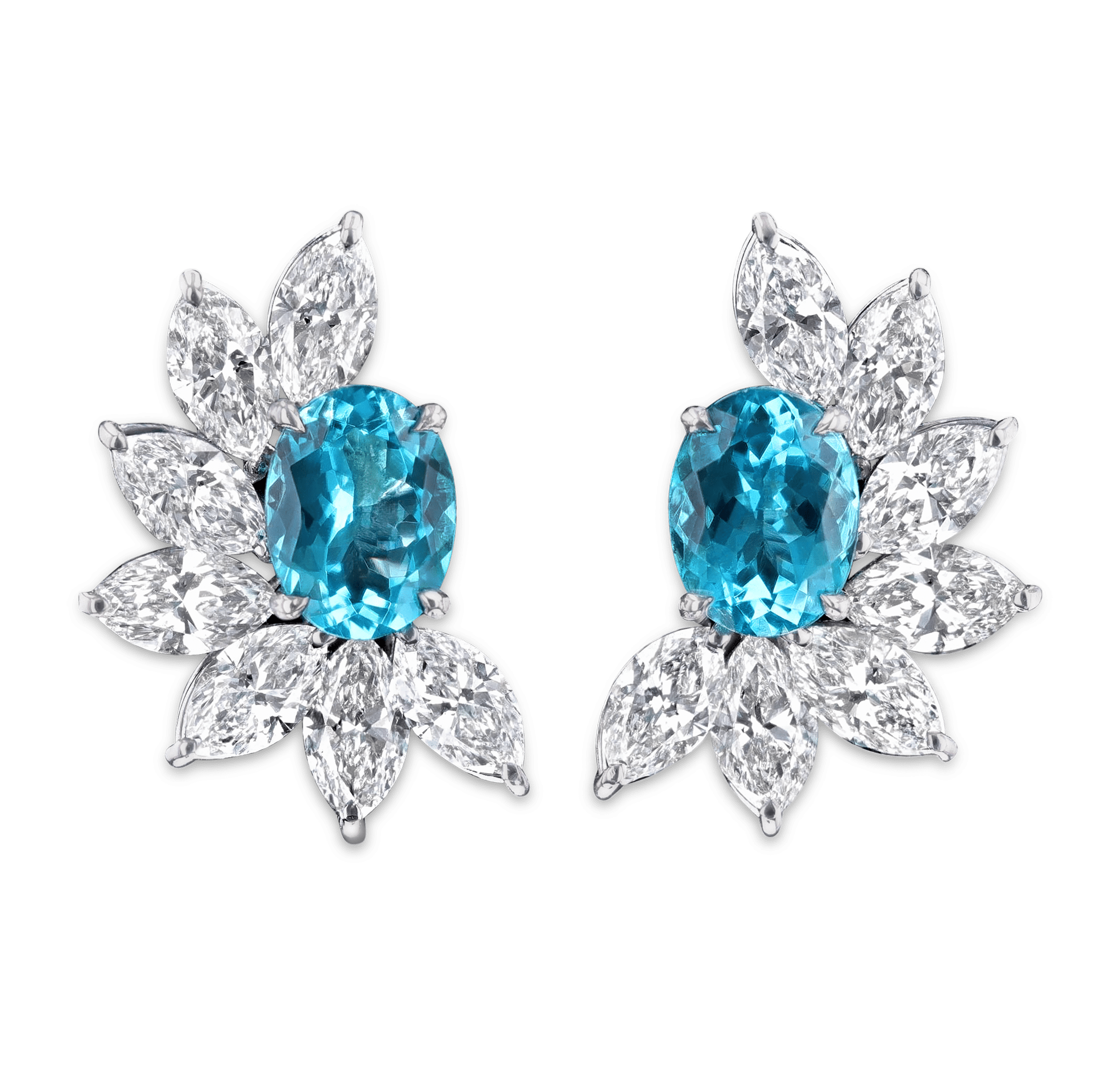 Untreated Brazilian Paraiba Earrings, 4.99 Carats