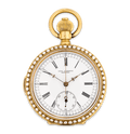 Enamel Minute Repeater Chronograph Pocket Watch
