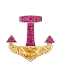 Ruby and Yellow Diamond Anchor Brooch