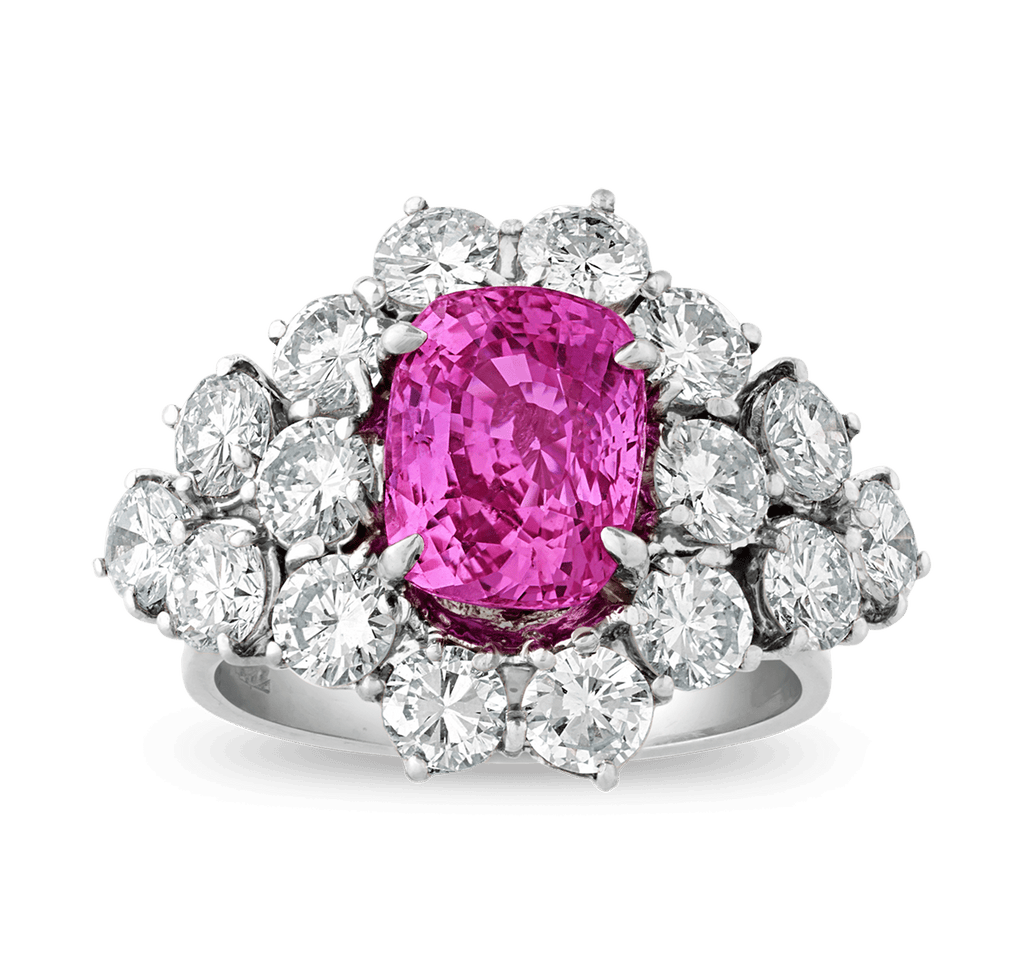 Untreated Purplish Pink Sapphire Ring, 3.24 carats
