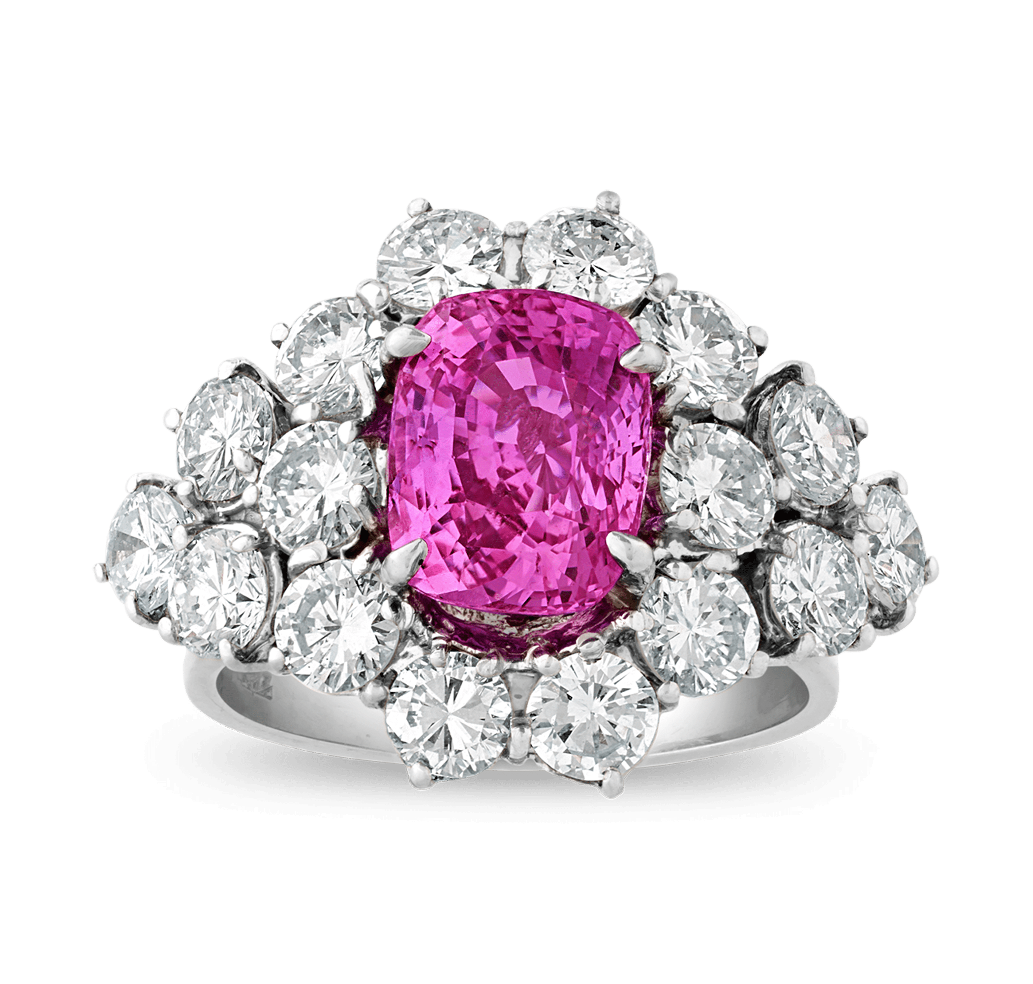 Untreated Purplish Pink Sapphire Ring, 3.24 carats