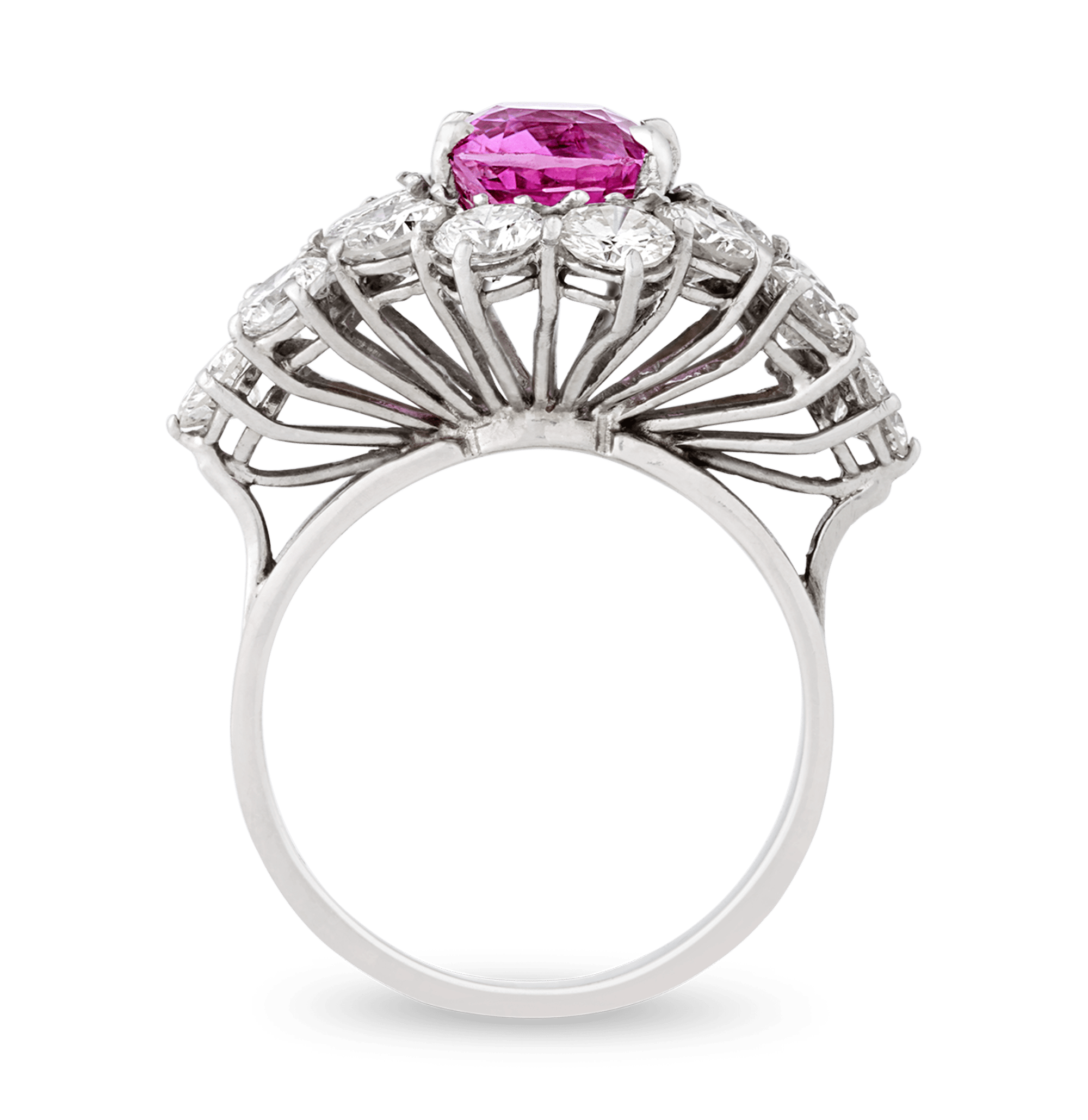 Untreated Purplish Pink Sapphire Ring, 3.24 carats