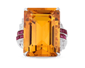 Lambert Brothers Art Deco Citrine Ring, 23.35 Carats