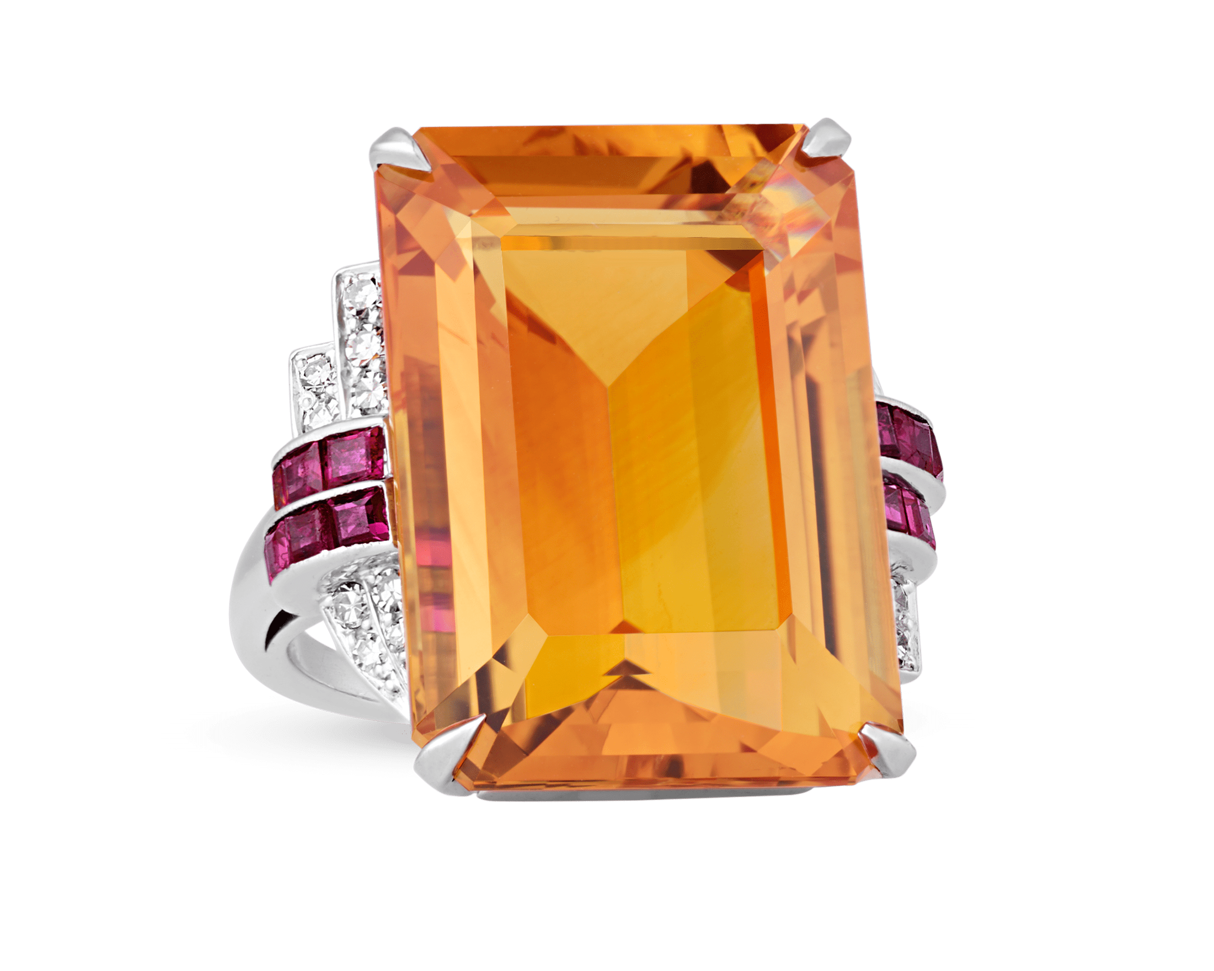 Lambert Brothers Art Deco Citrine Ring, 23.35 Carats