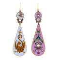 Falize Reversible Cloisonné Enamel Earrings