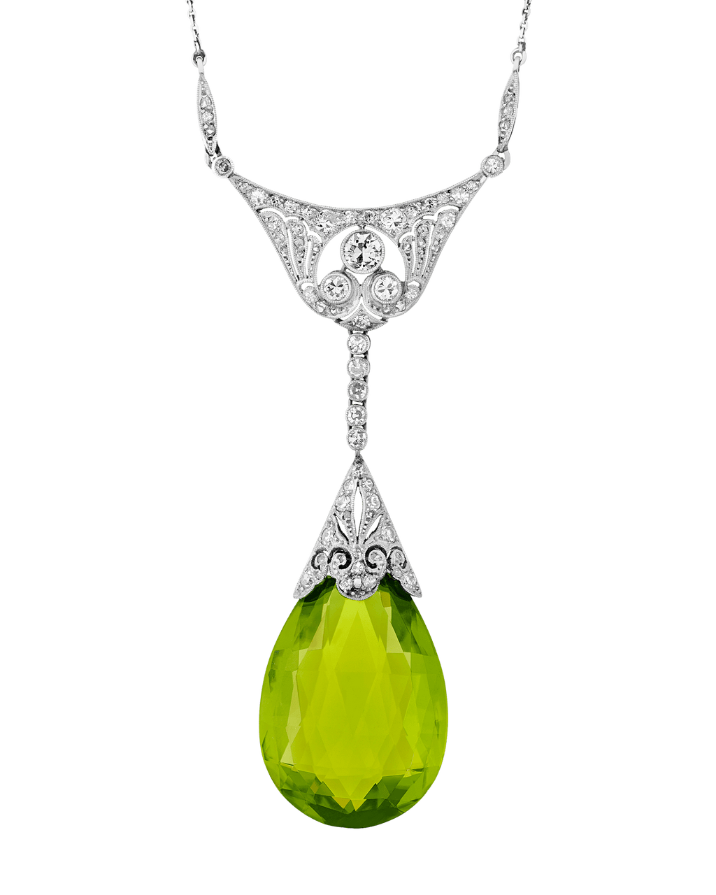 Edwardian Peridot Pendant, 30.00 carats