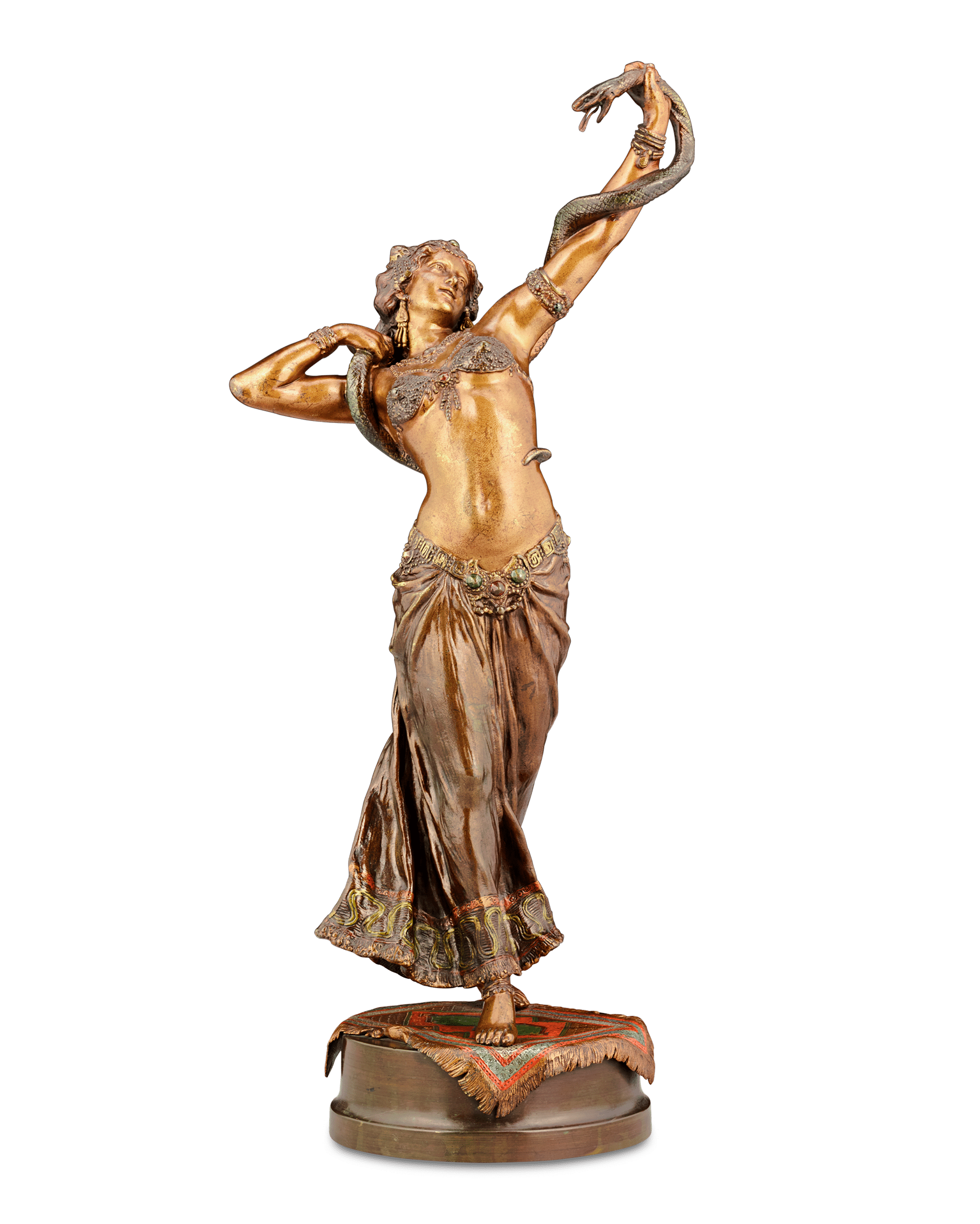 Bronze Snake Charmer by Franz Bergman