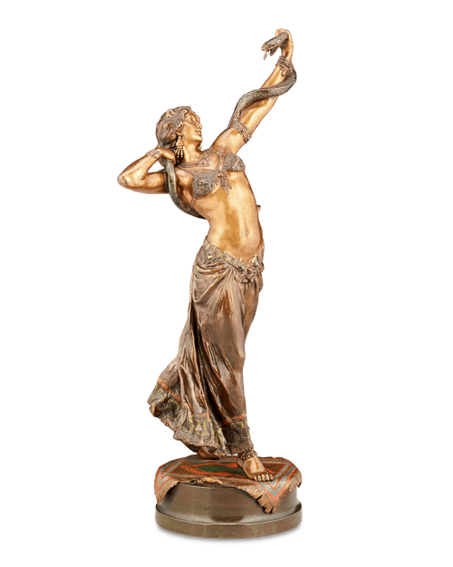 Bronze Snake Charmer by Franz Bergman