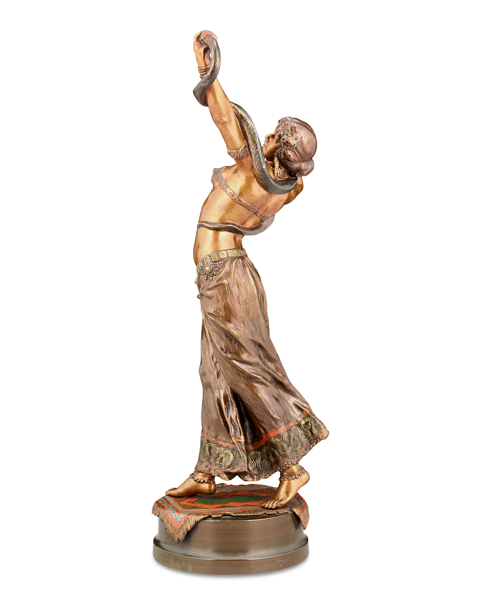 Bronze Snake Charmer by Franz Bergman