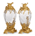 French Crystal and Ormolu Vases