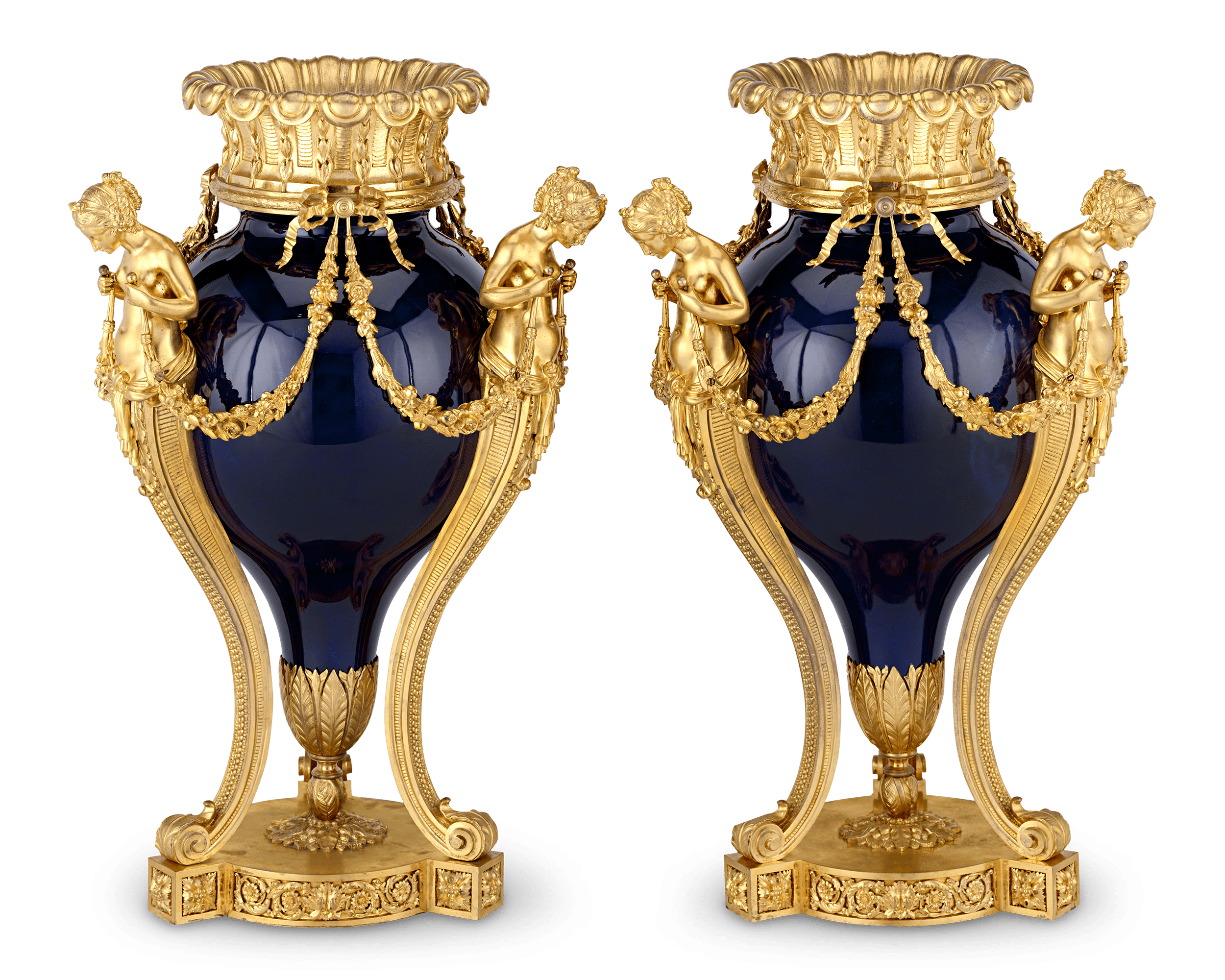 Sèvres Porcelain and Dorè Bronze Vases