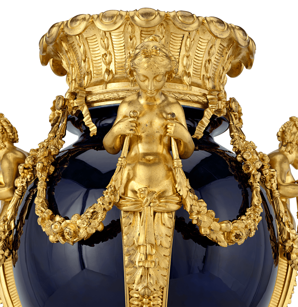Sèvres Porcelain and Dorè Bronze Vases