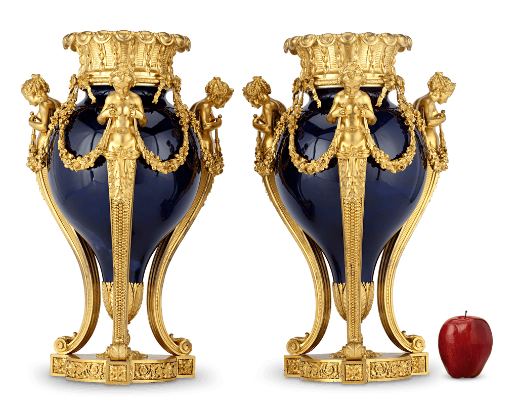 Sèvres Porcelain and Dorè Bronze Vases