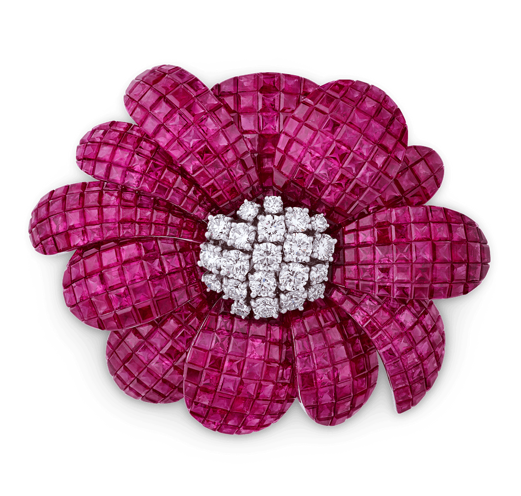 Ruby Flower Brooch, 93.28 carats