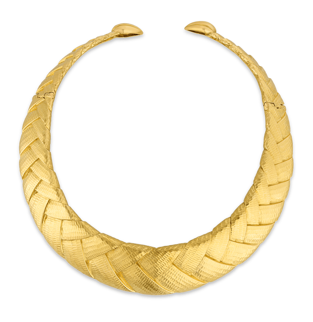 David Webb Woven Golden Collar Necklace