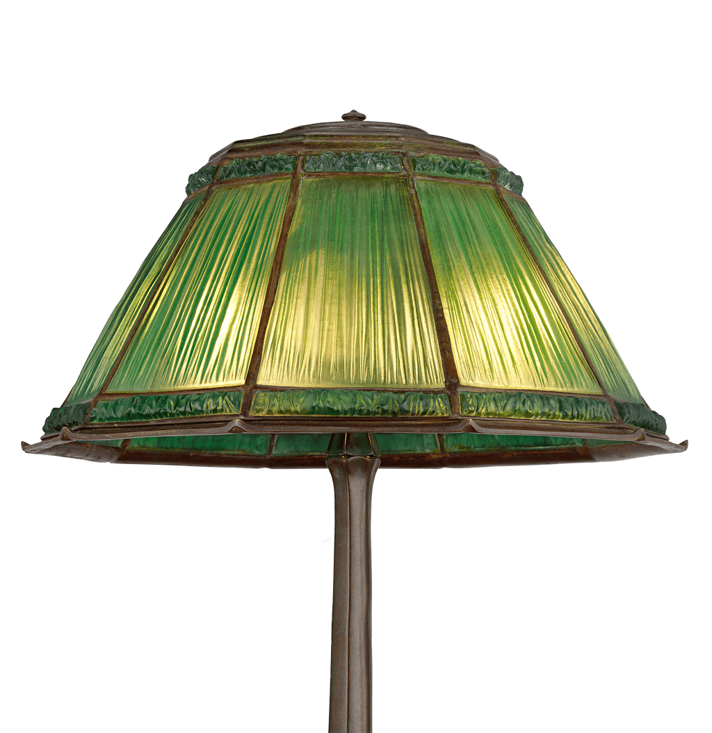 Tiffany Studios Green Linenfold Lamp