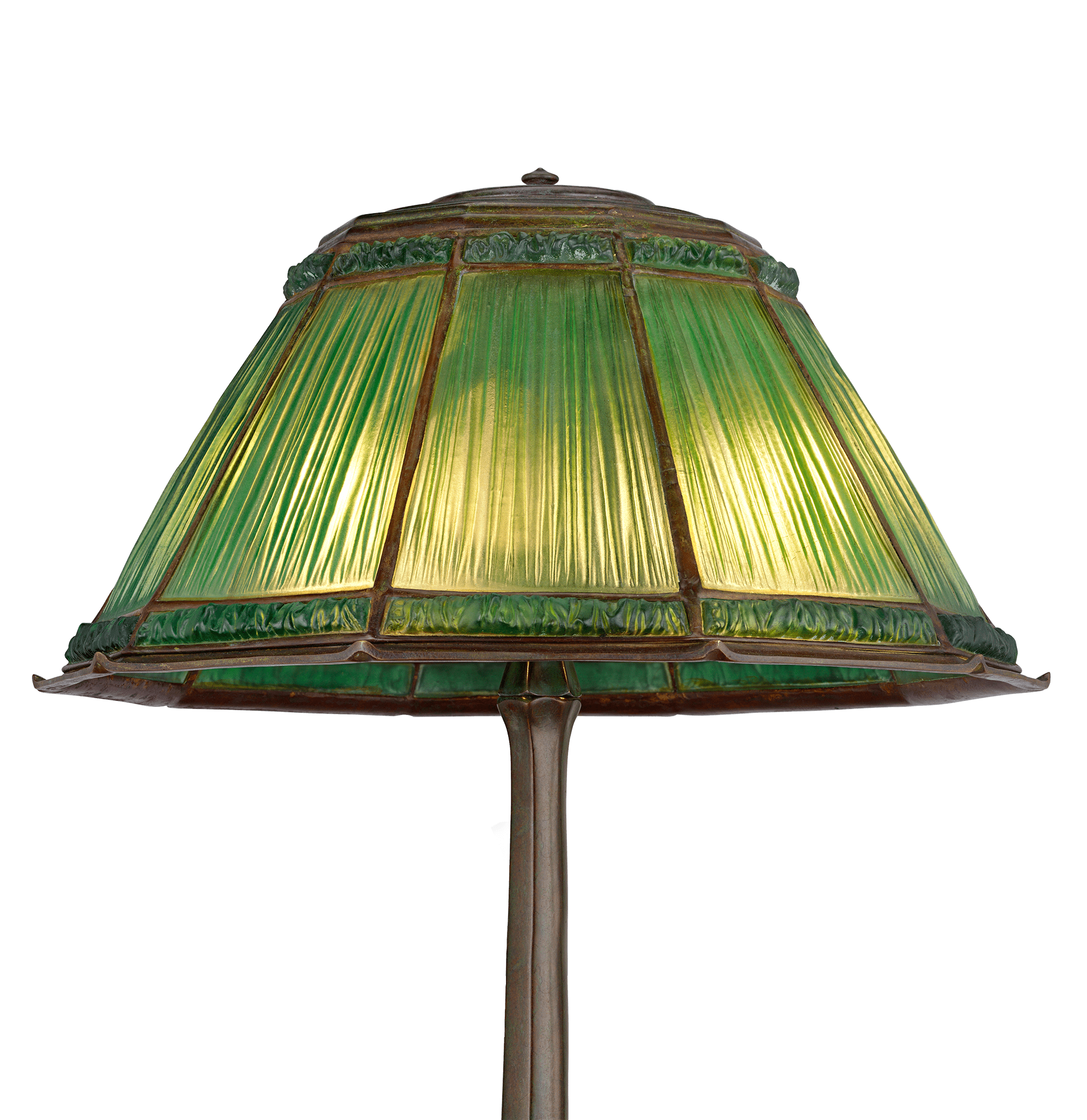 Tiffany Studios Green Linenfold Lamp