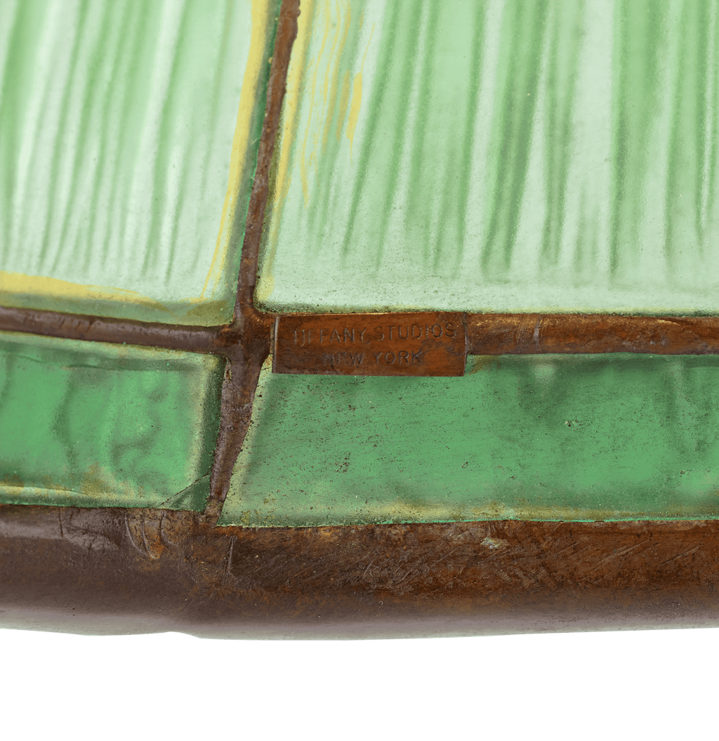 Tiffany Studios Green Linenfold Lamp