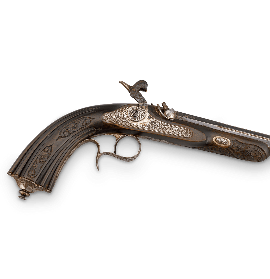 First Prize Set of Percussion Pistols by H. Tourey of Liège