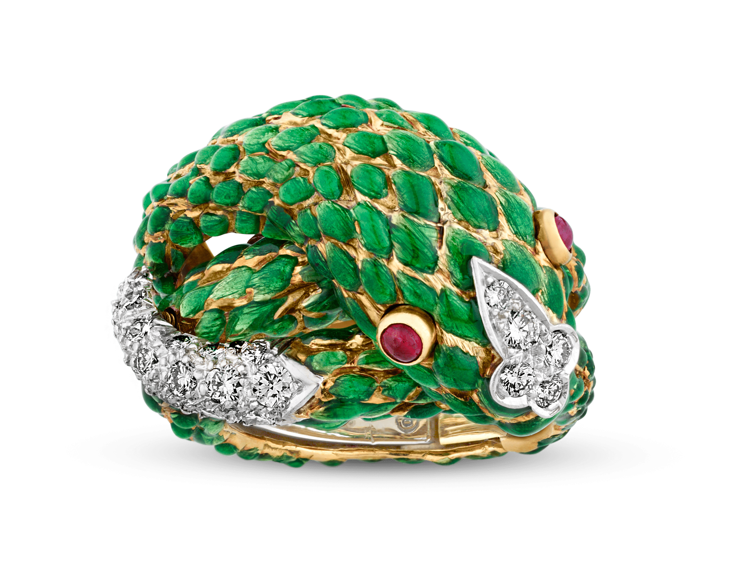 David Webb Enamel Snake Ring