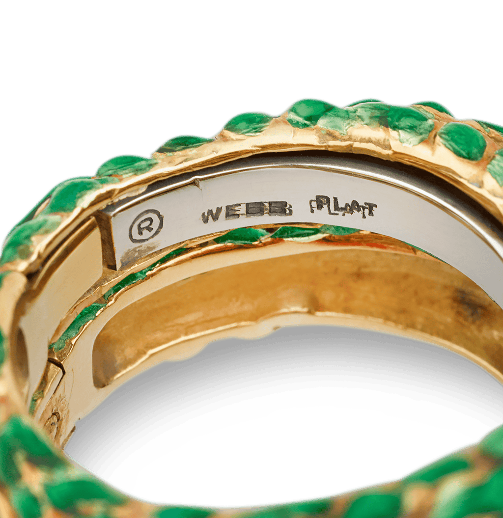David Webb Enamel Snake Ring