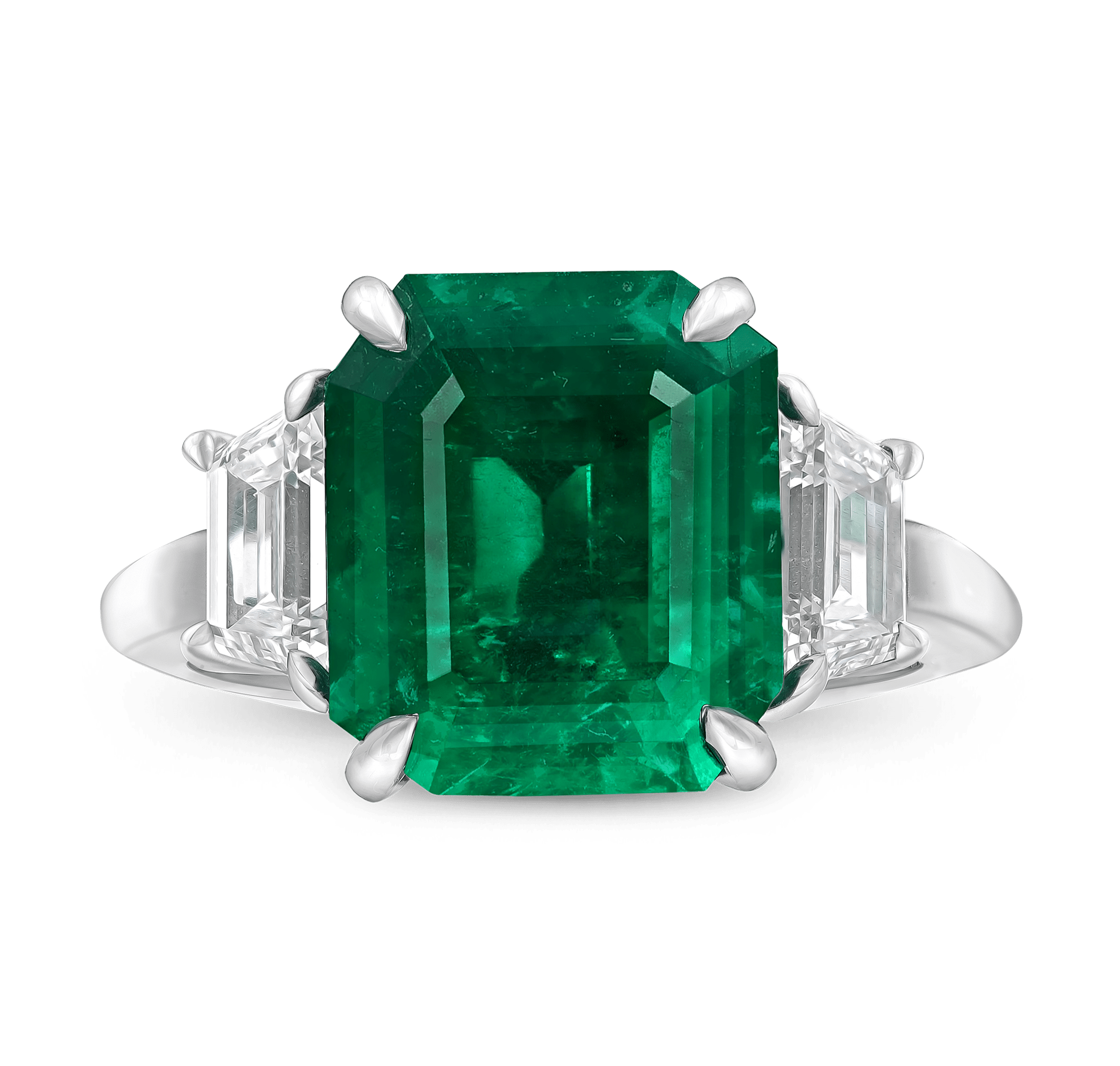 Emerald Cut Colombian Emerald Ring, 4.69 carats