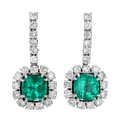 Emerald Drop Earrings, 3.94 carats