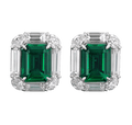 Zambian Emerald and Diamond Earrings, 5.52 Carats