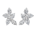Marquise Diamond Cluster Earrings, 7.11 Carats