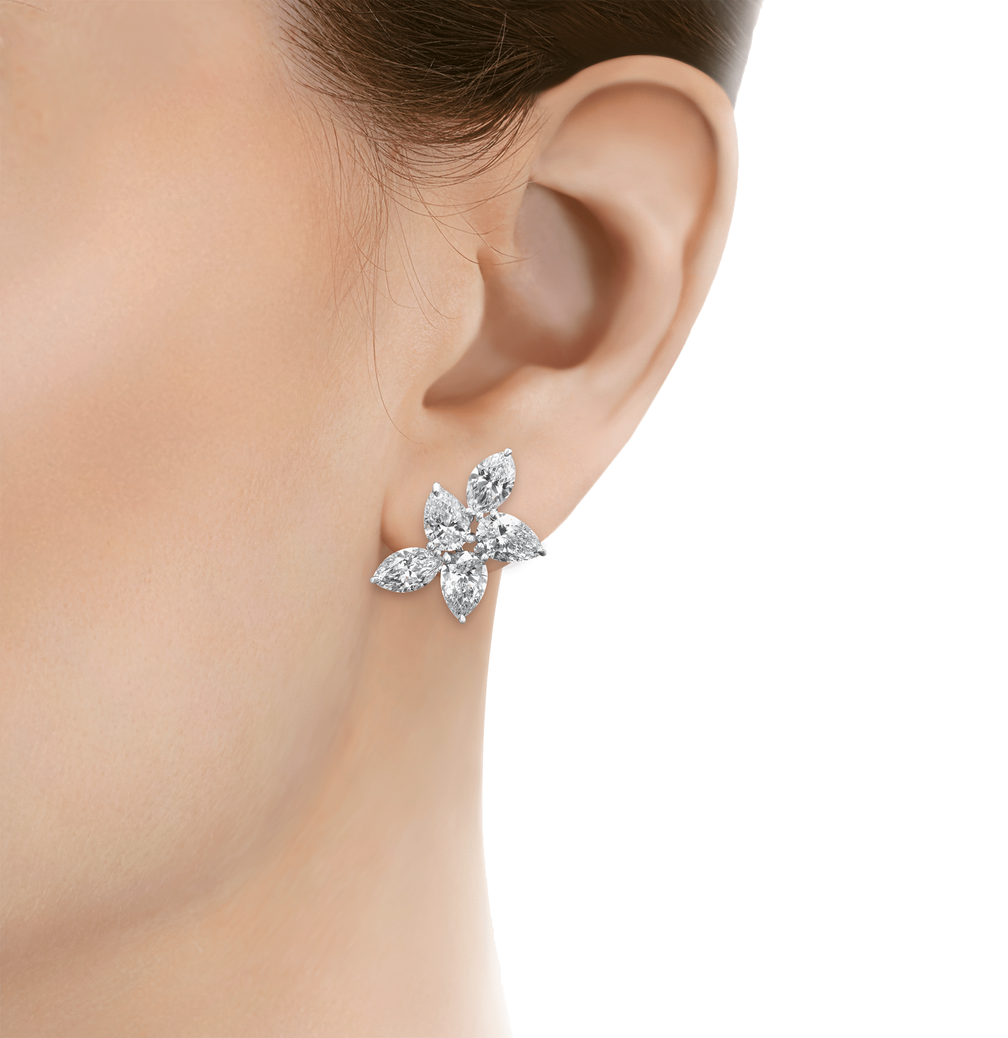 Marquise Diamond Cluster Earrings, 7.11 Carats