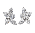 Marquise and Pear Diamond Cluster Earrings, 9.70 Carats
