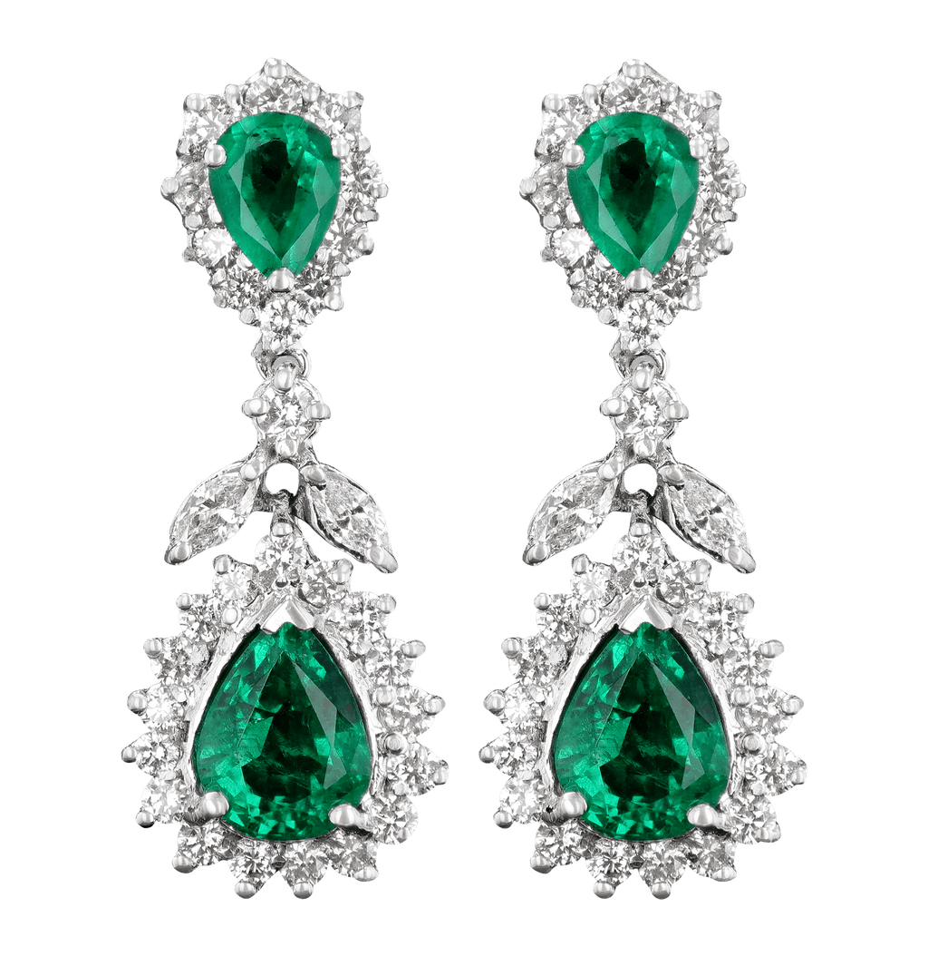Emerald Earrings, 6.65 Carats